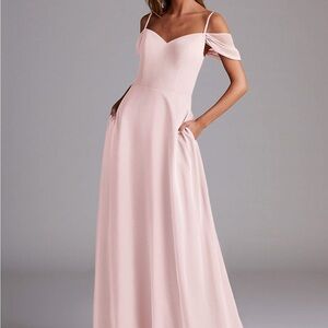 Azazie Blush Pink Maxi Dress